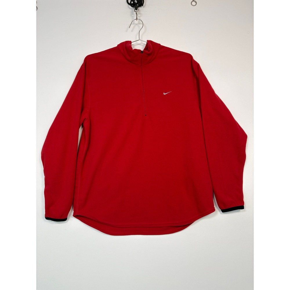 NWT Nike Mens 1/4 Zip Fleece Pullover Size M Red Therma-FIT 111293 Athleisure
